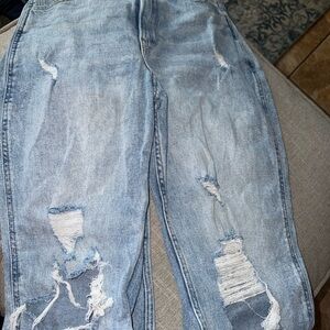 Hollister High Rise Blue Distressed Jeans